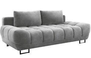 Windsor & Co Šedá sametová rozkládací pohovka Cirrus 215 cm