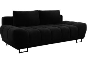 Windsor & Co Černá sametová rozkládací pohovka Cirrus 215 cm