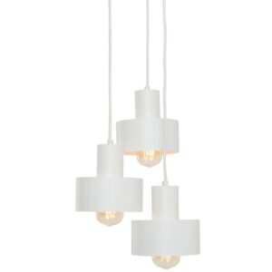 Nordic Design Bílé kovové závěsné světlo Mayen 3