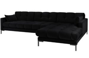 Micadoni Sametová rohová pohovka Mamaia 293 cm