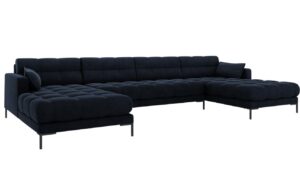 Micadoni Sametová rohová pohovka Mamaia 383 cm
