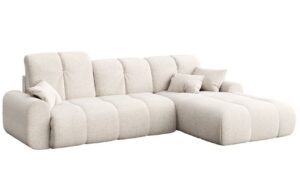 Devichy Béžová bouclé rozkládací pohovka Tous 290 cm