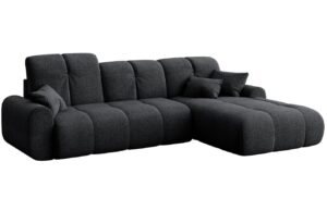 Devichy Antracitově šedá bouclé rozkládací pohovka Tous 290 cm