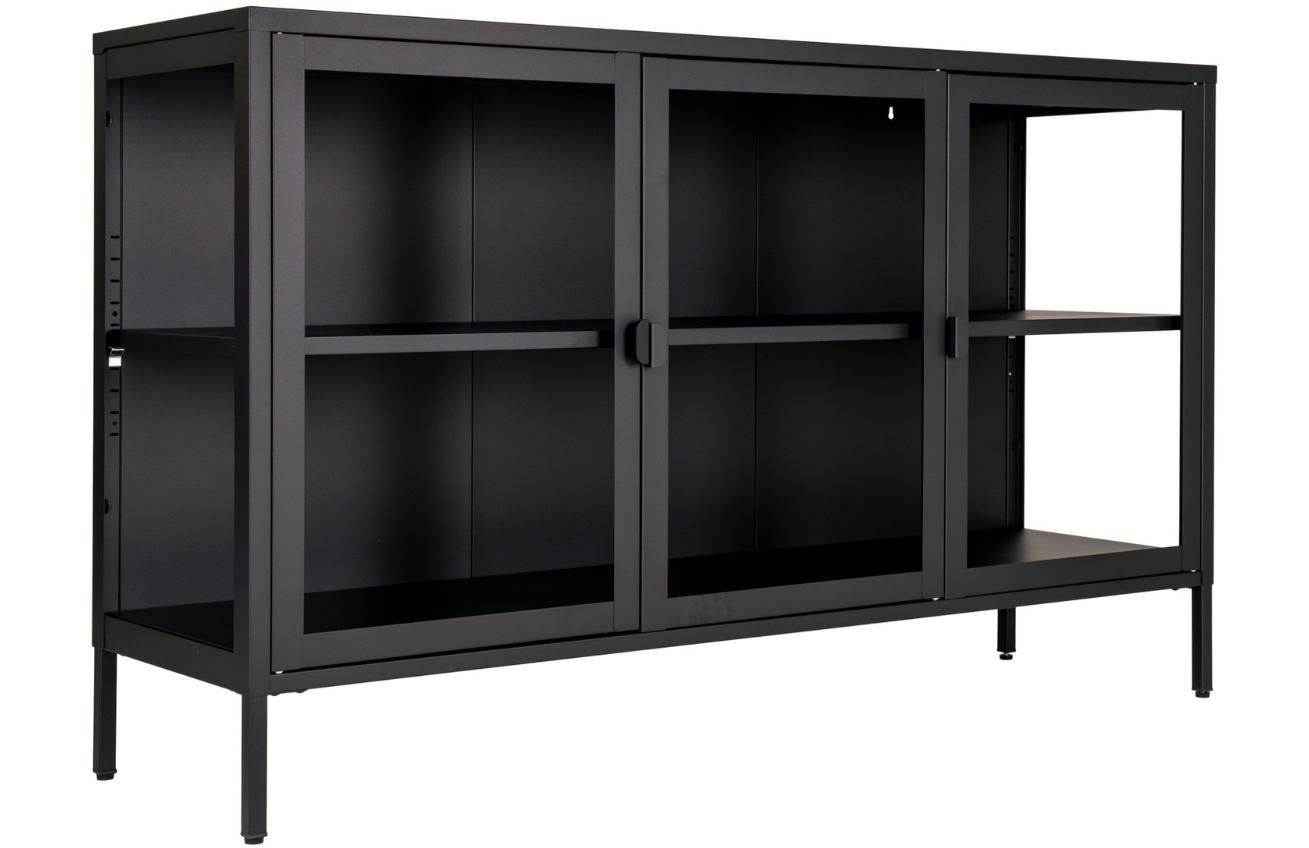 Nordic Living Černá kovová vitrína Bristana  85 x 140 cm