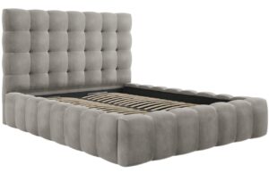 Micadoni Sametová postel Mamaia 140 x 200 cm s úložným prostorem