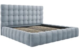 Micadoni Sametová postel Mamaia 200 x 200 cm s úložným prostorem