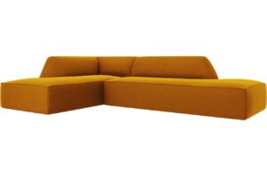 Micadoni Sametová rohová pohovka Ruby 273 cm