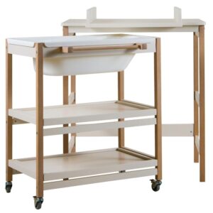 Béžový přebalovací pult s vaničkou Quax Smart 82 x 91 cm