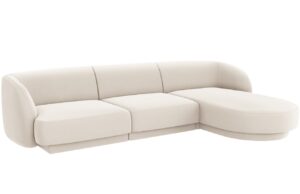 Micadoni Sametová rohová pohovka Miley 255 cm