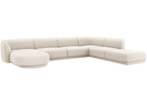 Micadoni Sametová rohová pohovka Miley 330 cm