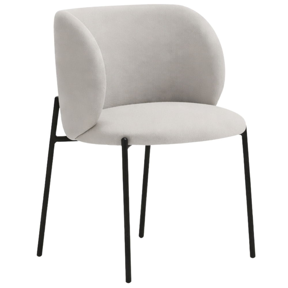 Světle šedá látková jídelní židle Teulat Mogi