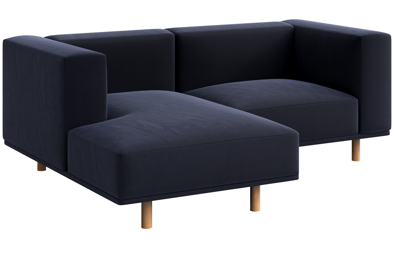 Ame Yens Sametová rohová pohovka Kukumo 204 cm