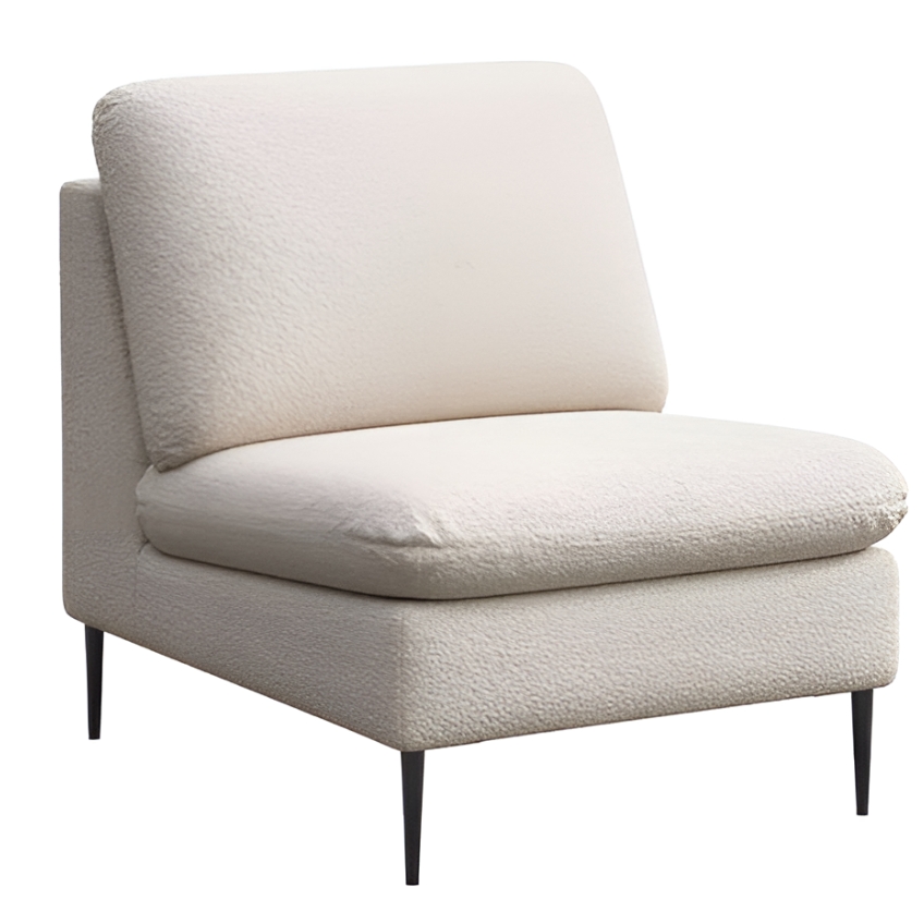 Rodier Bílé bouclé křeslo Belle