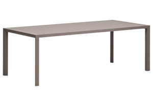 Hnědý kovový zahradní jídelní stůl Kave Home Culip 220 x 100 cm