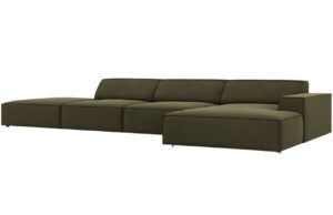 Micadoni Sametová rohová pohovka Jodie 341 cm