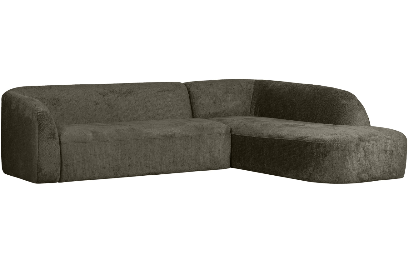 WOOOD Sametová rohová pohovka Amir 274 cm