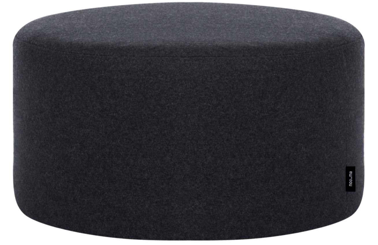 noo.ma Černý čalouněný puf Folk 50 cm