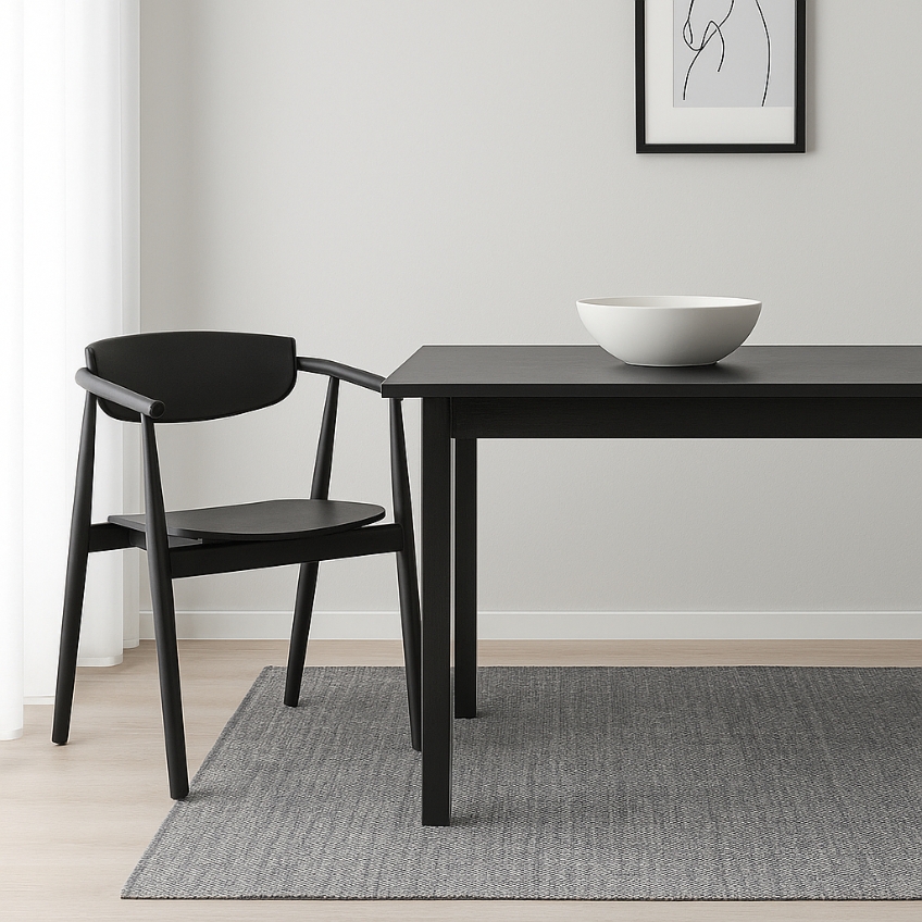 FormWood Černá dubová jídelní židle Grayson