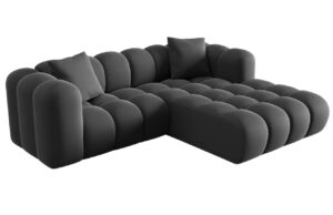 Windsor & Co Sametová rohová pohovka Halley 242 cm