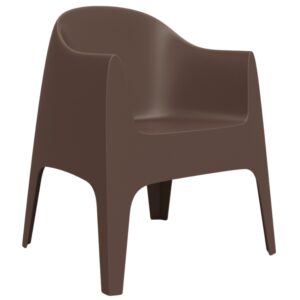 VONDOM Hnědá plastová jídelní židle SOLID s područkami