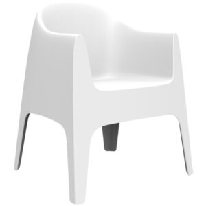 VONDOM Bílá plastová jídelní židle SOLID s područkami