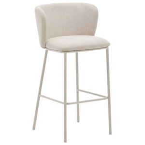 Kave Home Béžová barová židle Ciselia 75 cm s béžovou podnoží