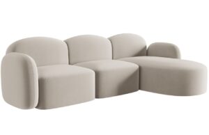 Micadoni Sametová rohová pohovka Blair 274 cm