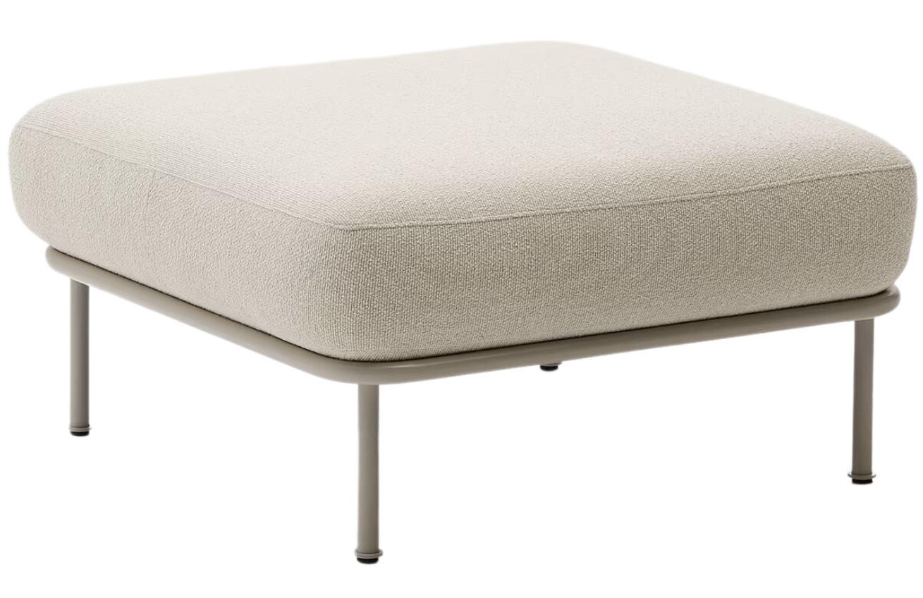 Kave Home Béžová podnožka Aurum 85 x 85 cm