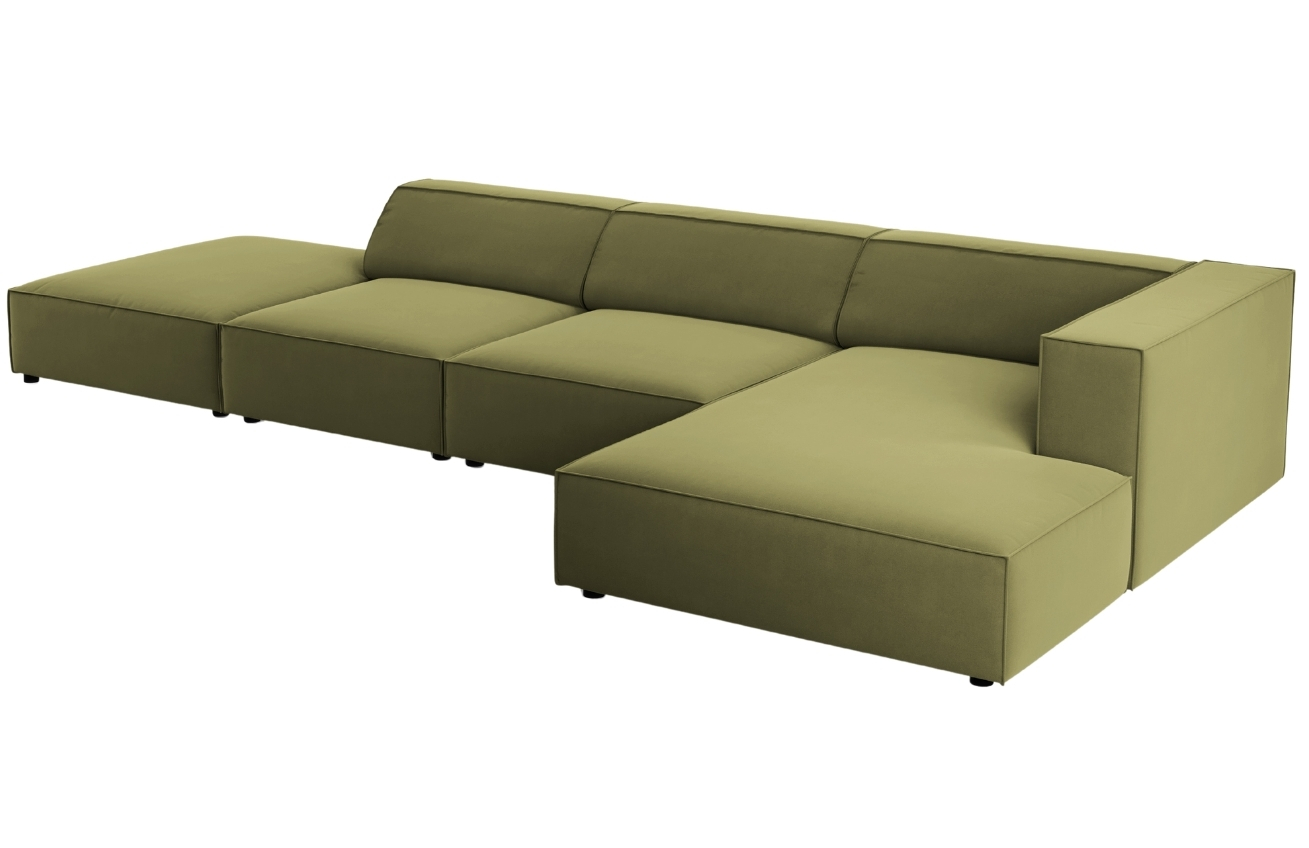 Cosmopolitan Design Sametová rohová pohovka Arendal 341 cm