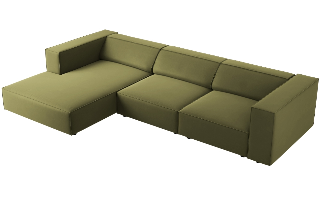 Cosmopolitan Design Sametová rohová pohovka Arendal 284 cm