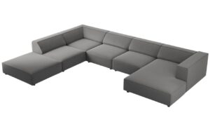 Cosmopolitan Design Sametová rohová pohovka Arendal 364 cm