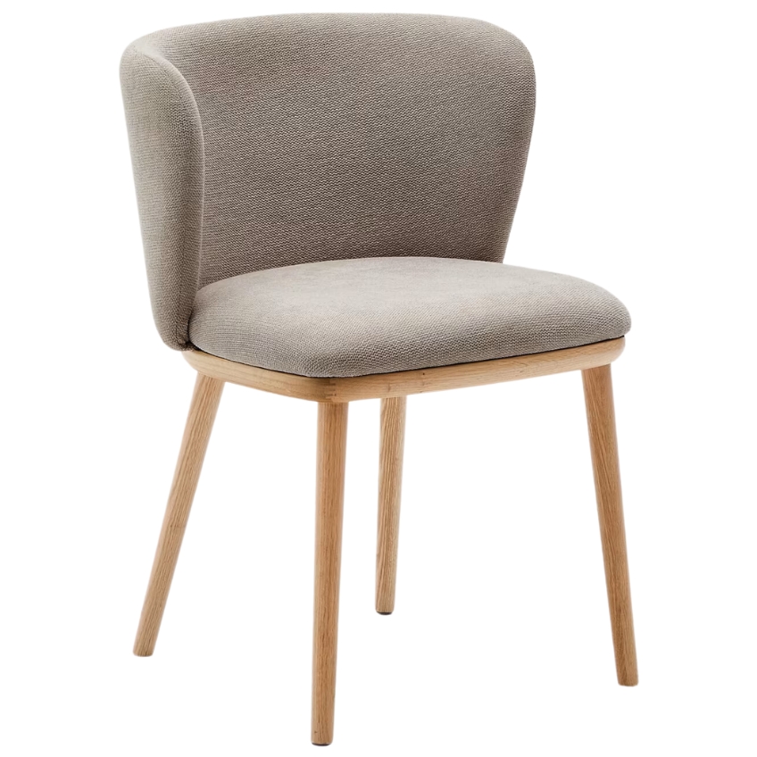 Kave Home Světle hnědá jídelní židle Ciselia s dřevěnou podnoží