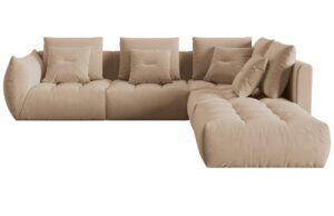 Micadoni Sametová rohová pohovka Bloom 316 cm