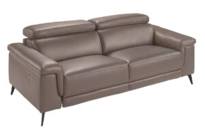 Hnědošedá kožená trojmístná pohovka Angel Cerdá No. 6105