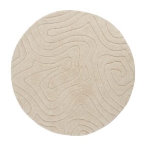 Jotex Béžový kulatý koberec SHIV 120 cm