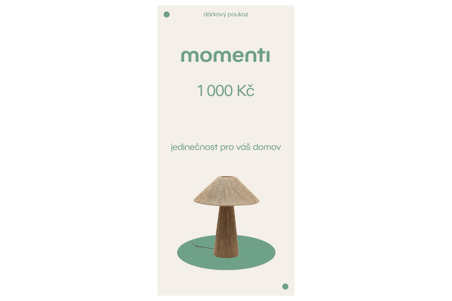 momenti Designový poukaz 1000 Kč
