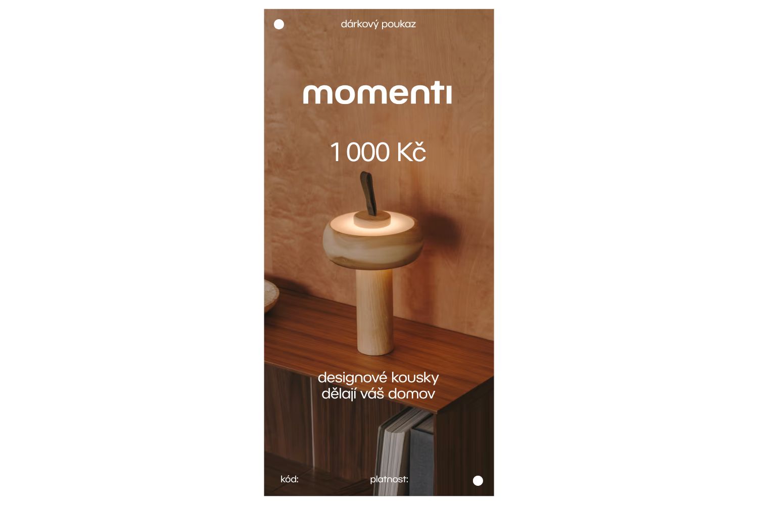 momenti Designový e-poukaz 1000 Kč