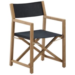 Dřevěná zahradní skládací židle Kave Home Vilara s černým sedákem