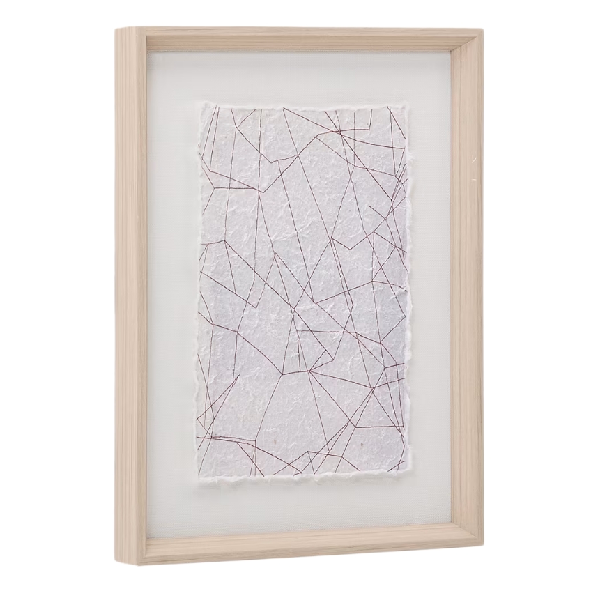 Bílý abstraktní obraz Kave Home Durkan 40 x 30 cm