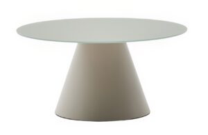 Matně šedý skleněný kulatý konferenční stolek Kave Home Wilshire 80 cm