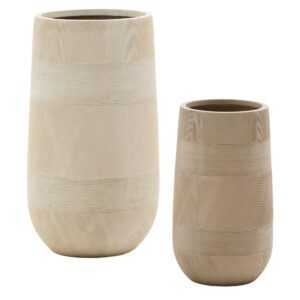 Set dvou béžových zahradních květináčů Kave Home Tival Ø 24/35 cm