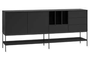 Černá komoda Teulat Platt 220 x 45 cm