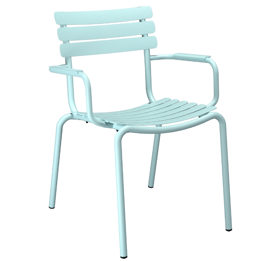 Houe Tyrkysová kovová zahradní židle Alua s područkami