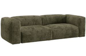 Micadoni Zelená manšestrová trojmístná pohovka Martina 240 cm