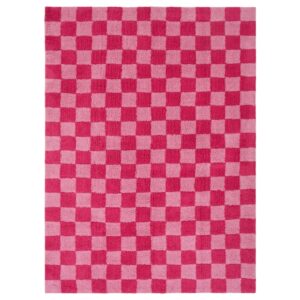 Jotex Růžový kostkovaný koberec MELA 200 x 300 cm
