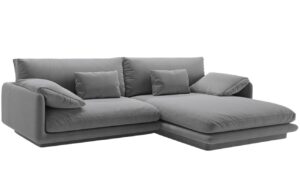Micadoni Světle šedá sametová rohová pohovka Torino 250 cm