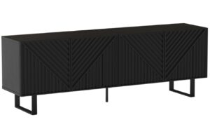 Marckeric Černý lakovaný TV stolek Peta 161 x 35 cm