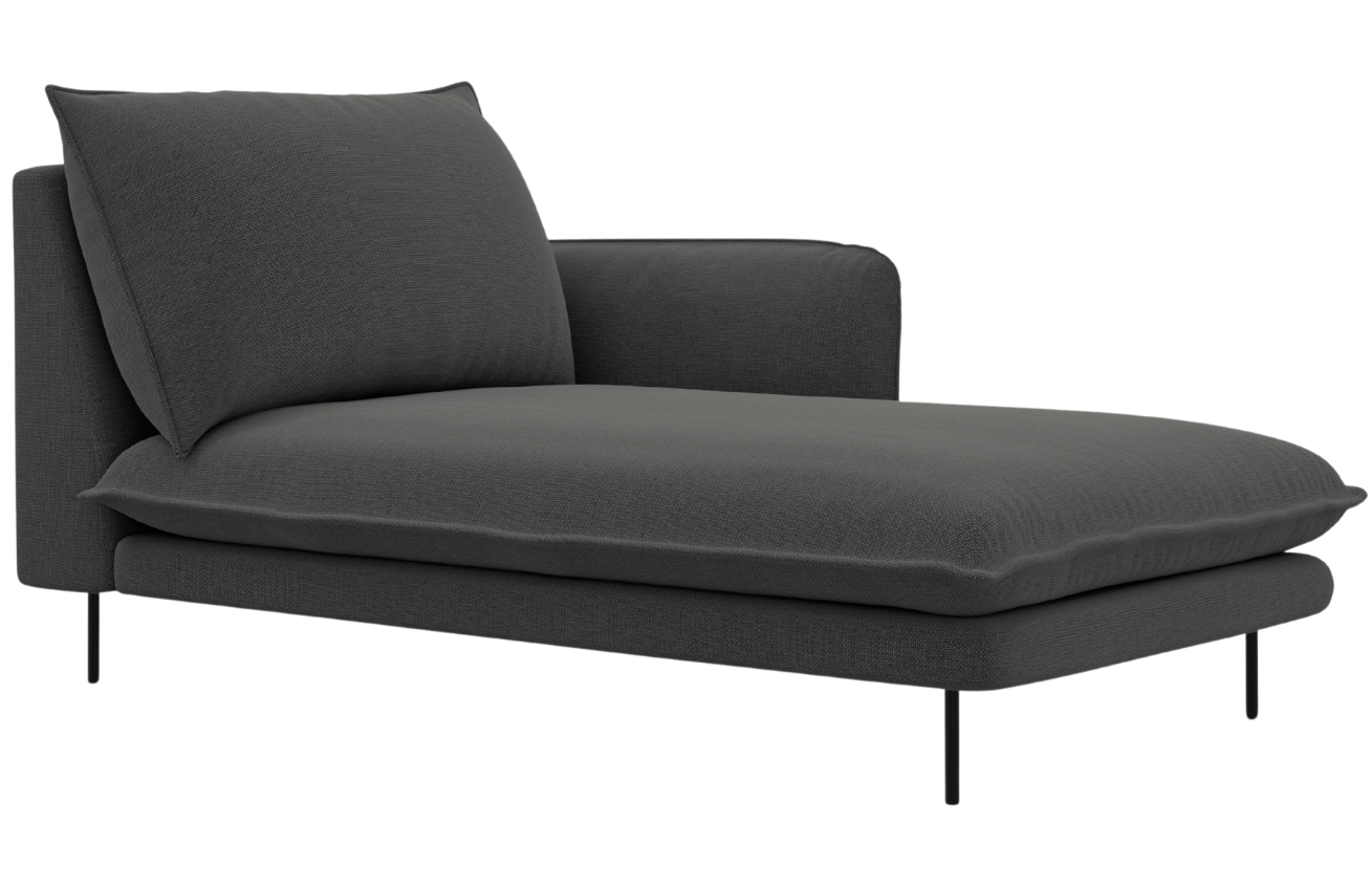 Cosmopolitan Design Tmavě šedá čalouněná lenoška Vienna 170 cm