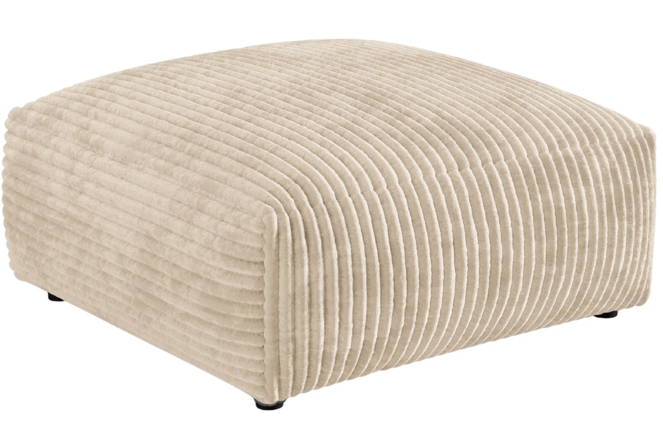 Micadoni Světle béžová manšestrová podnožka Martina 106 x 106 cm