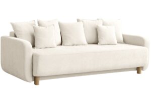 Micadoni Světle béžová rozkládací pohovka Elen 231 cm